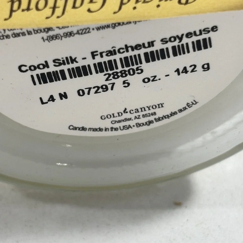 Gold Canyon Cool Silk Scented Candle 5 oz Glass Jar with Lid 28805 USA Made